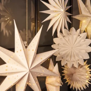 Papirstjerne D42cm Hvid