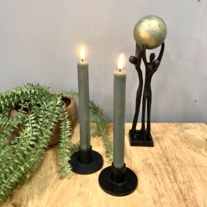 LED kronelys - grøn 22 cm