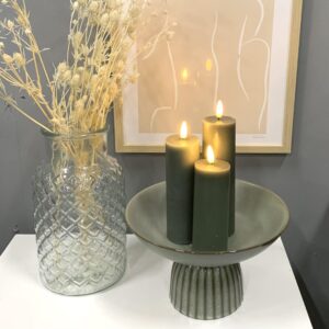 LED bloklys 3pak - grøn Ø 5cm