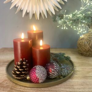 LED lys sæt med 3 vinrøde og fjerbetjening