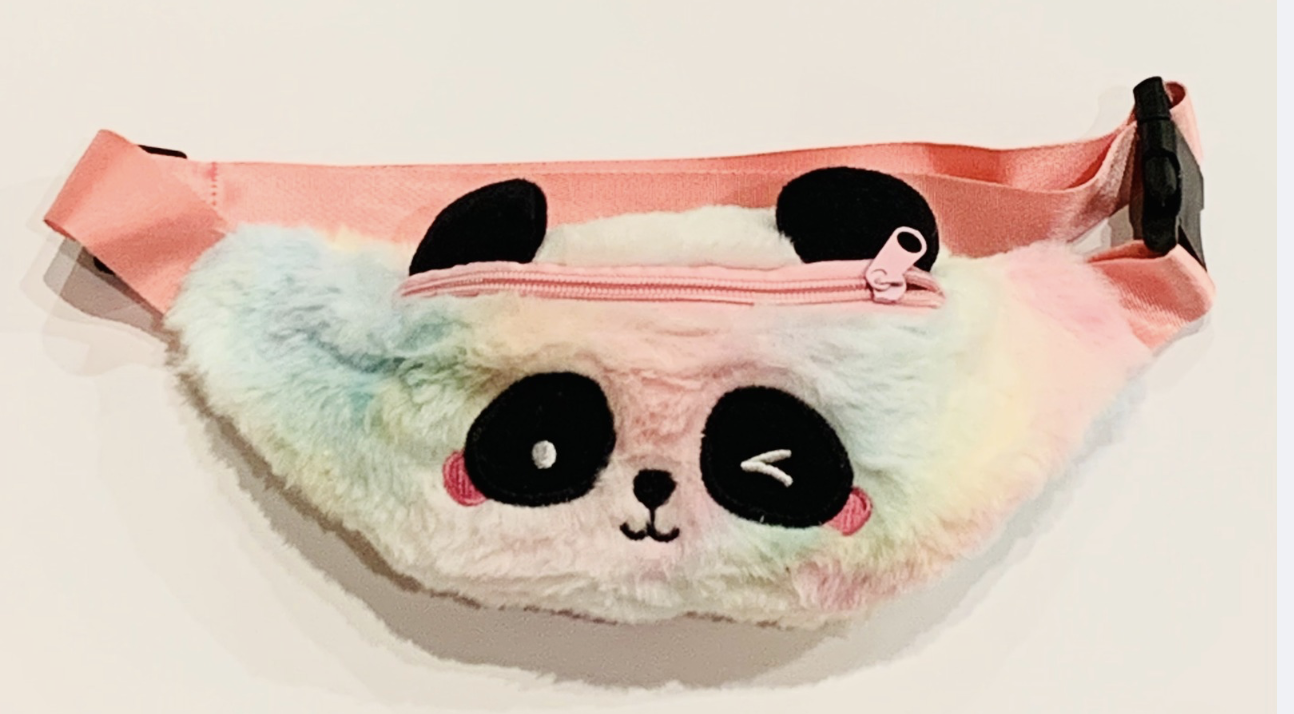 Panda Pastel – Plys Bæltetaske Multifarvet