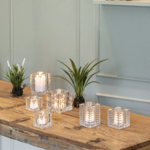 Fyrfadsstage 8x8x8cm glas - Speedtsberg