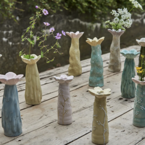 Vase Blomst Blå D6x15cm keramik - Speedtsberg