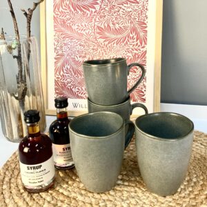 4 stk keramik krus grå