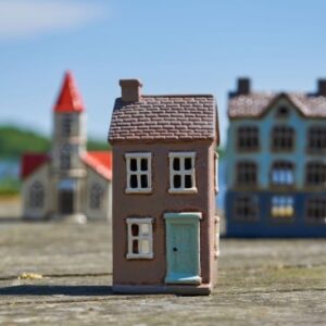 Hus Keramik T/Fyrfadslys Brunt