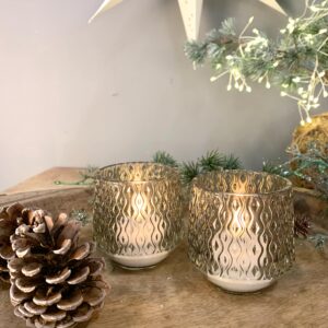 Fyrfadsstager brunt glas mønster