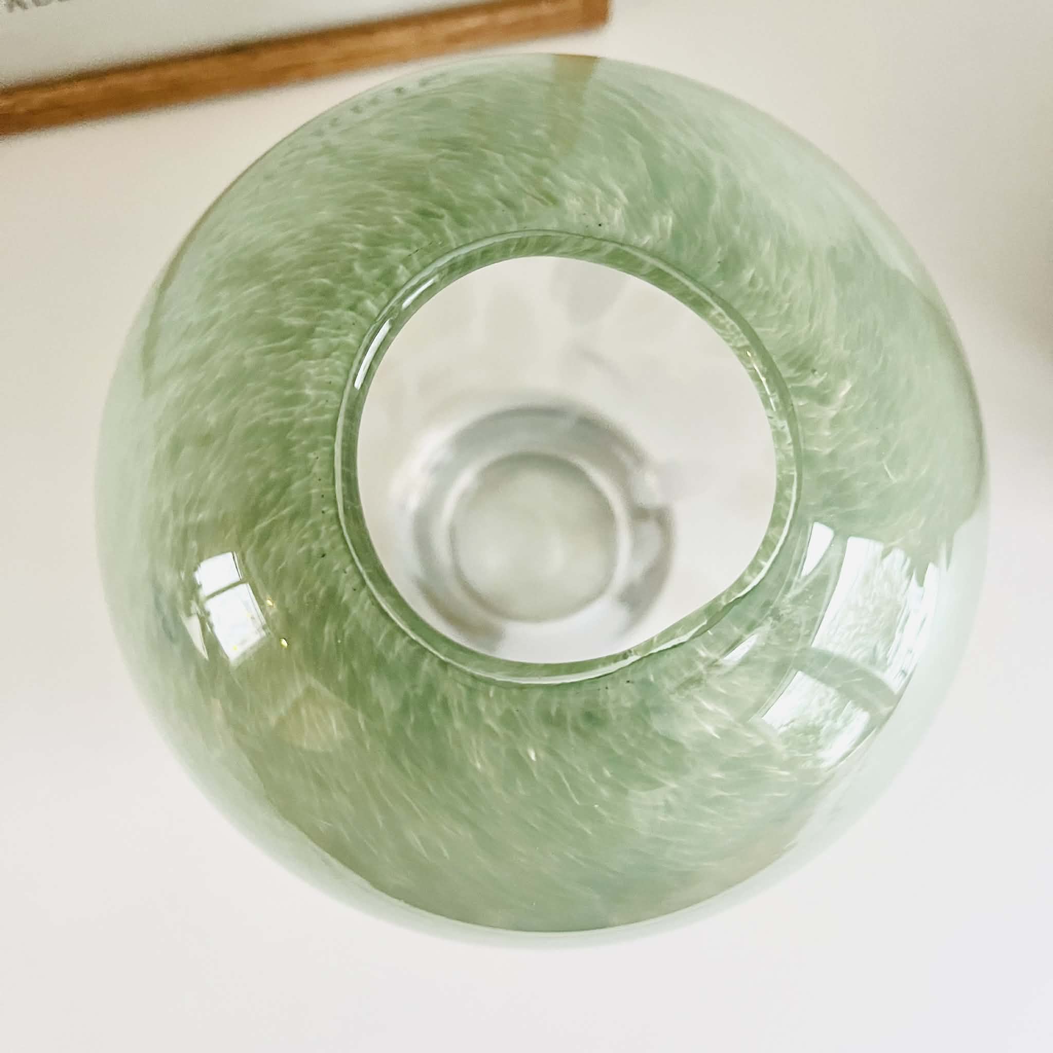 Glasvase Grøn håndlavet "Second Life" - Billede 3