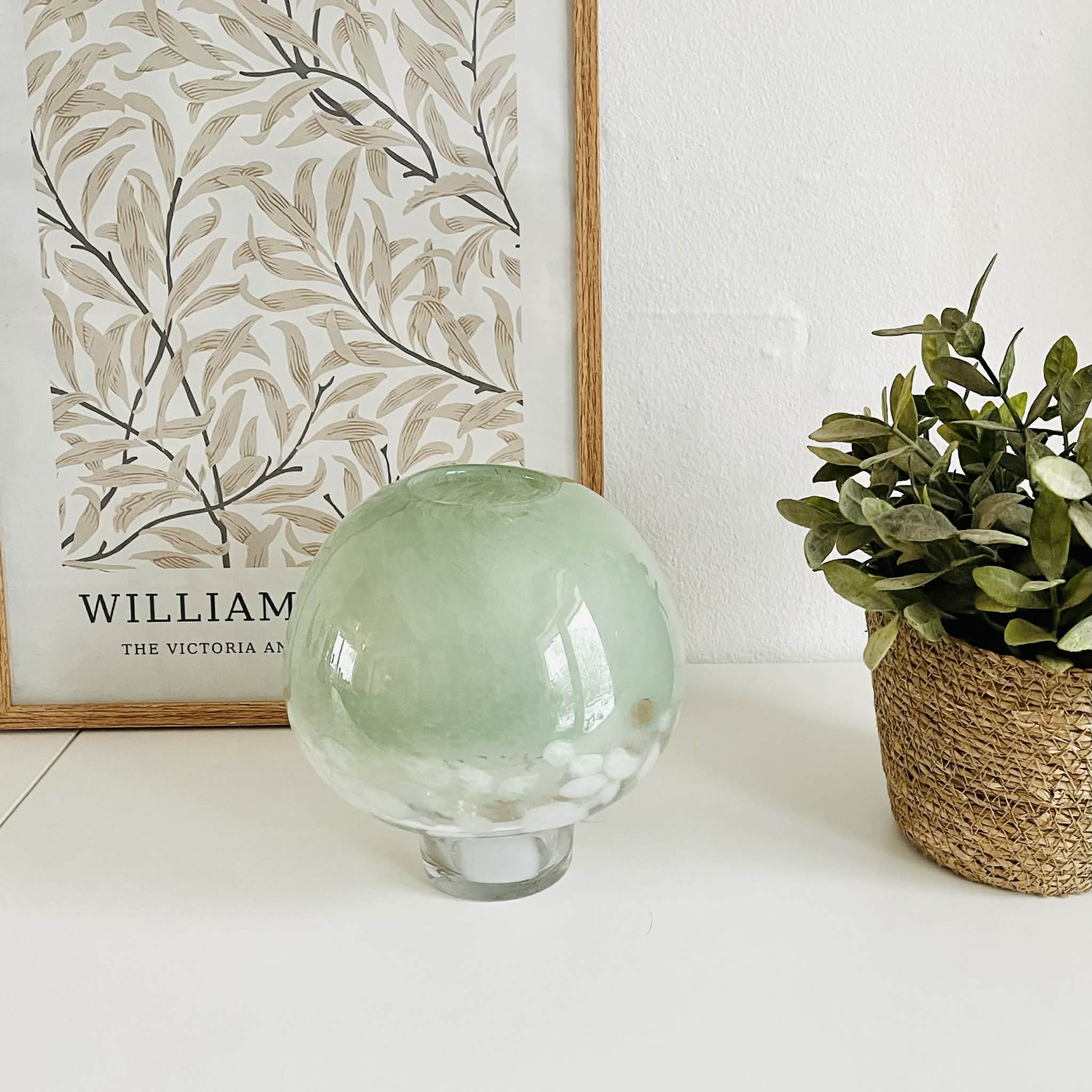 Glasvase Grøn håndlavet "Second Life"