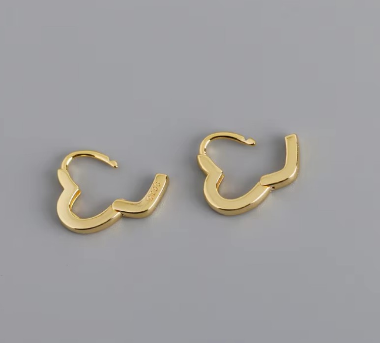 Hjerte Hoops Guld - MillaVanilla - Billede 3