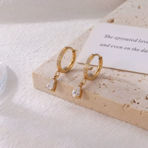 Elegante vanddråbe øreringe, Guld