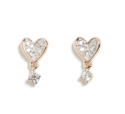 Ørestikkere Heart Drop Guld