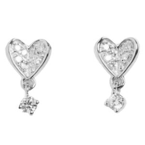 Ørestikkere Heart Drop Sølv