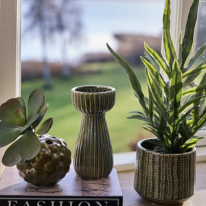 Vase med riller D10x20cm keramik