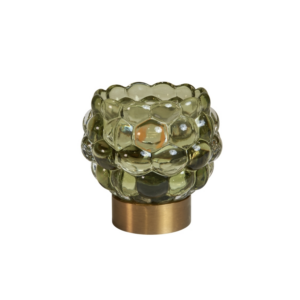 Lampe kogle LED D12x11cm glas - grøn