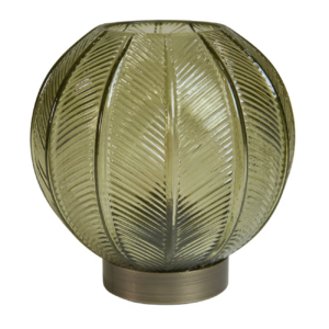 Lampe kugle LED D15x15cm glas - grøn