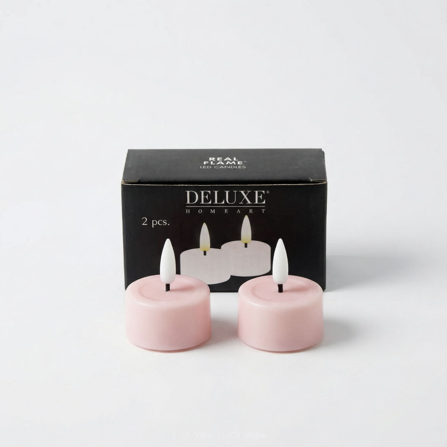 Deluxe LED Fyrfadslys Rosa – Real Flame LED Lys Ø4 × 4,5 cm