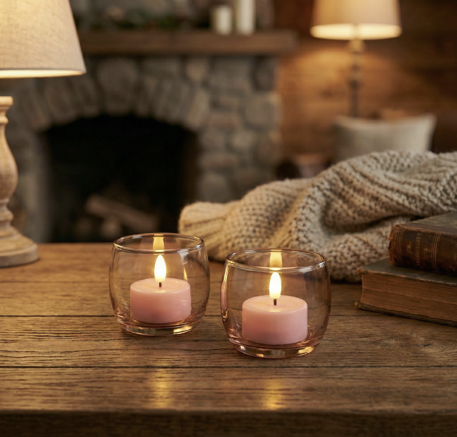 Deluxe LED Fyrfadslys Rosa – Real Flame LED Lys Ø4 × 4,5 cm - Billede 2