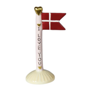 Flag "I love you" 8x5x14cm keramik - Gul fod