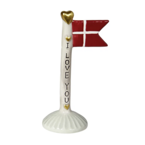 Flag "I love you" 8x5x14cm keramik - Grå fod