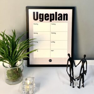 Ugeplan Grå Sort Ramme