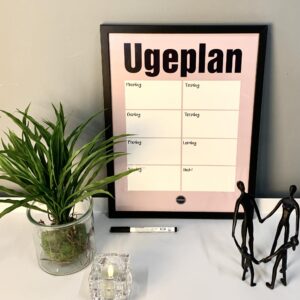 Ugeplan Rosa Sort Ramme