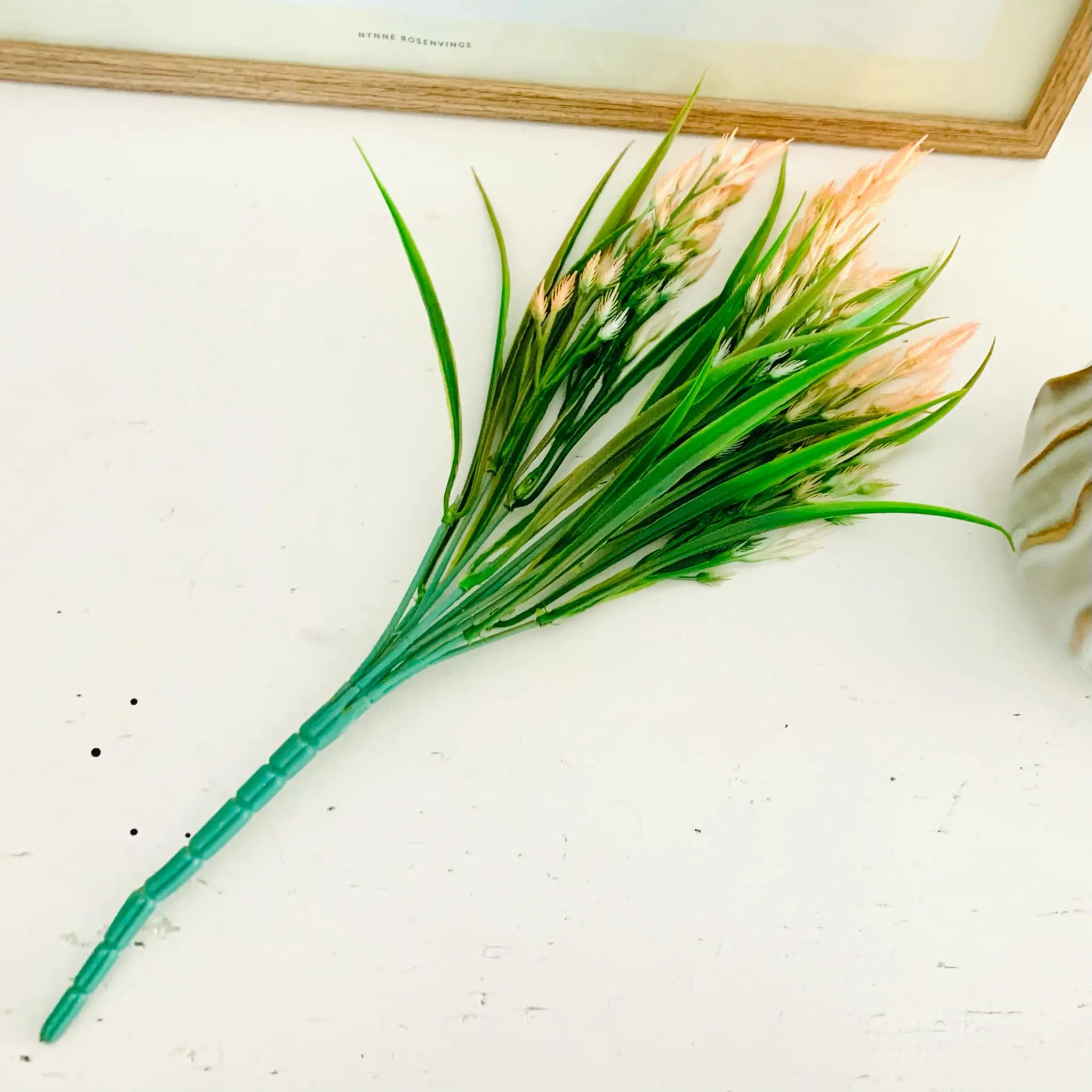 Græs med Peach blomster Stilk - Kunstig - Billede 3