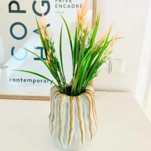 Græs med Peach blomster Stilk - Kunstig