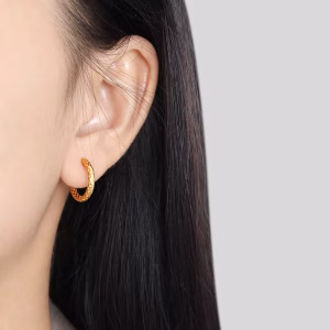 Vandfast Banket Hoop Ørering 12 mm, Guld