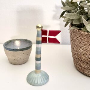 Keramik flag 14 cm Blå fod striber