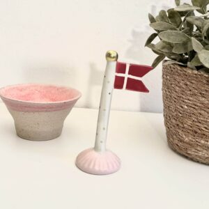 Keramik flag 14 cm Rosa fod Prikker