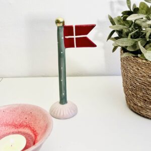 Keramik flag 18 cm Rosa fod Aqua