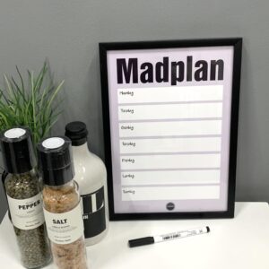 Madplan Grå Sort Ramme