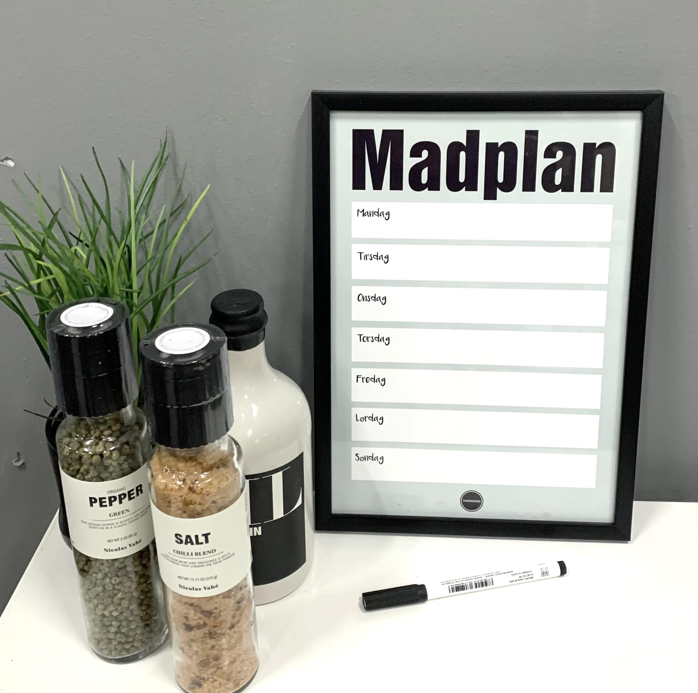 Madplan Grøn Sort Ramme