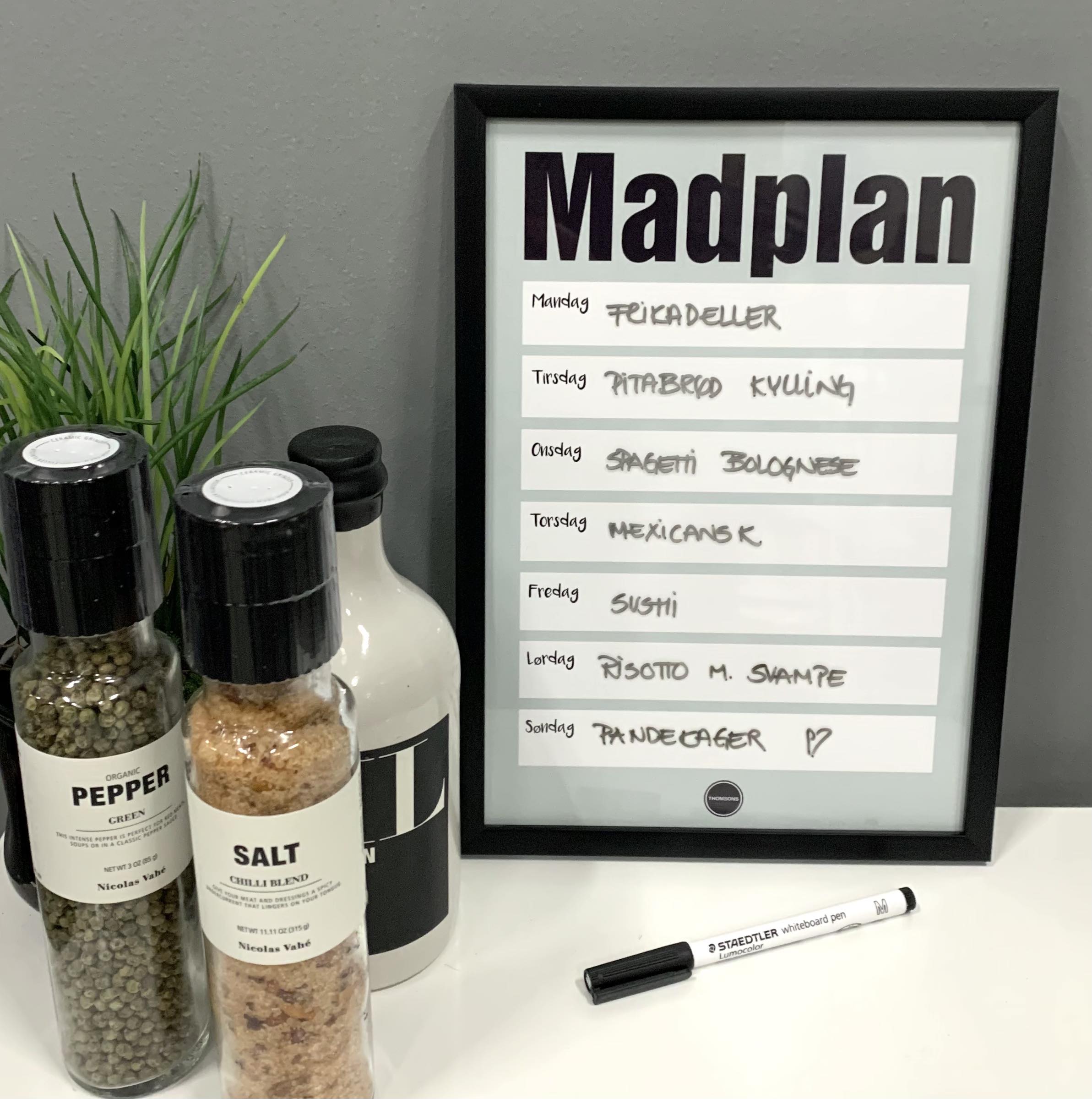 Madplan Grøn Sort Ramme - Billede 2