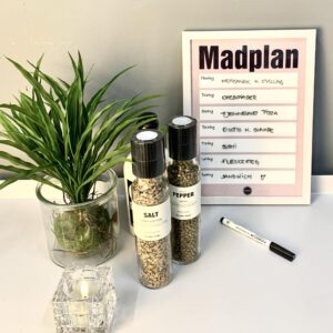 Madplan Rosa Hvid Ramme