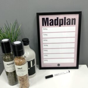 Madplan Rosa Sort Ramme