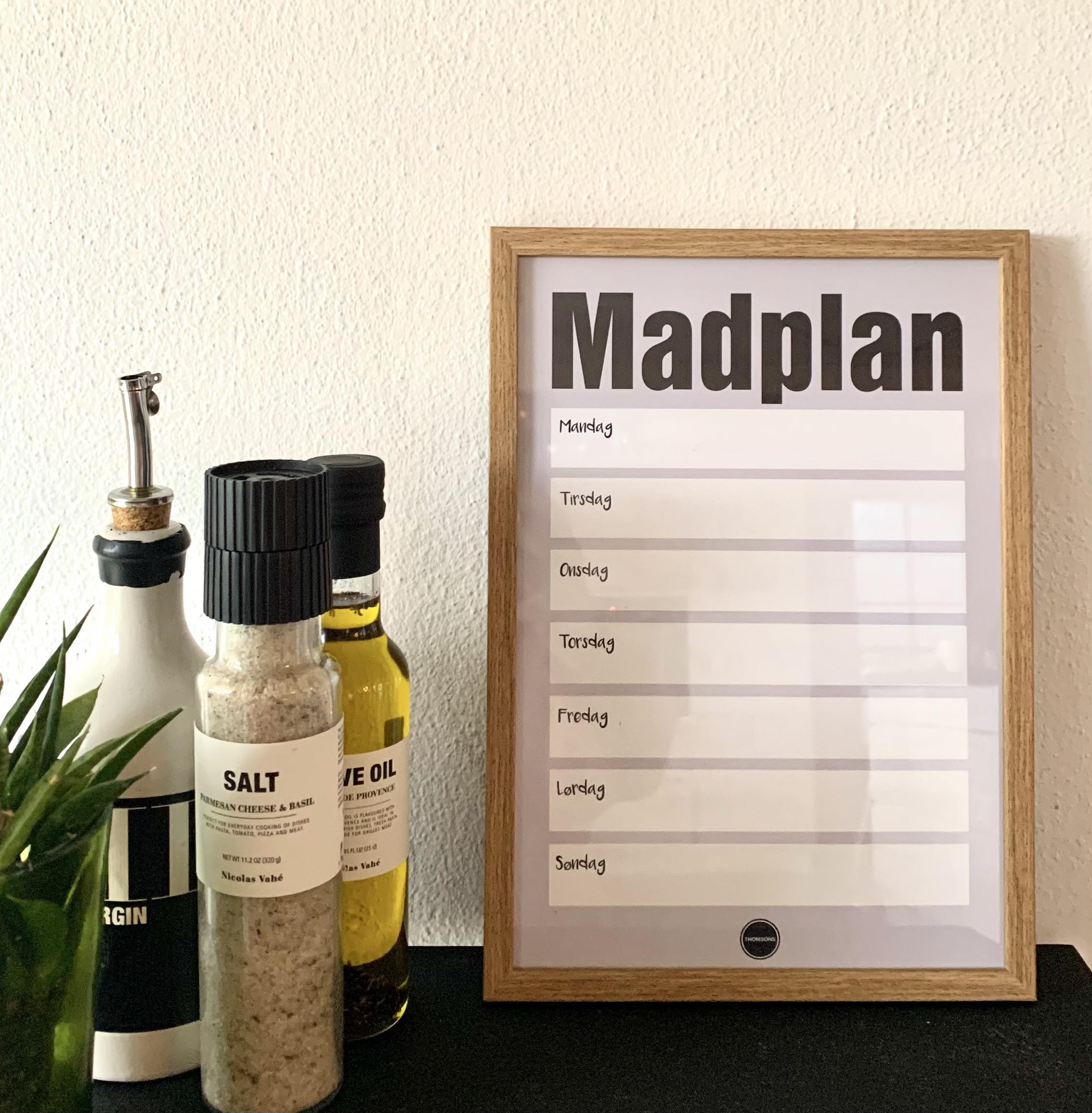 Madplan Grå Træ Ramme - Billede 2