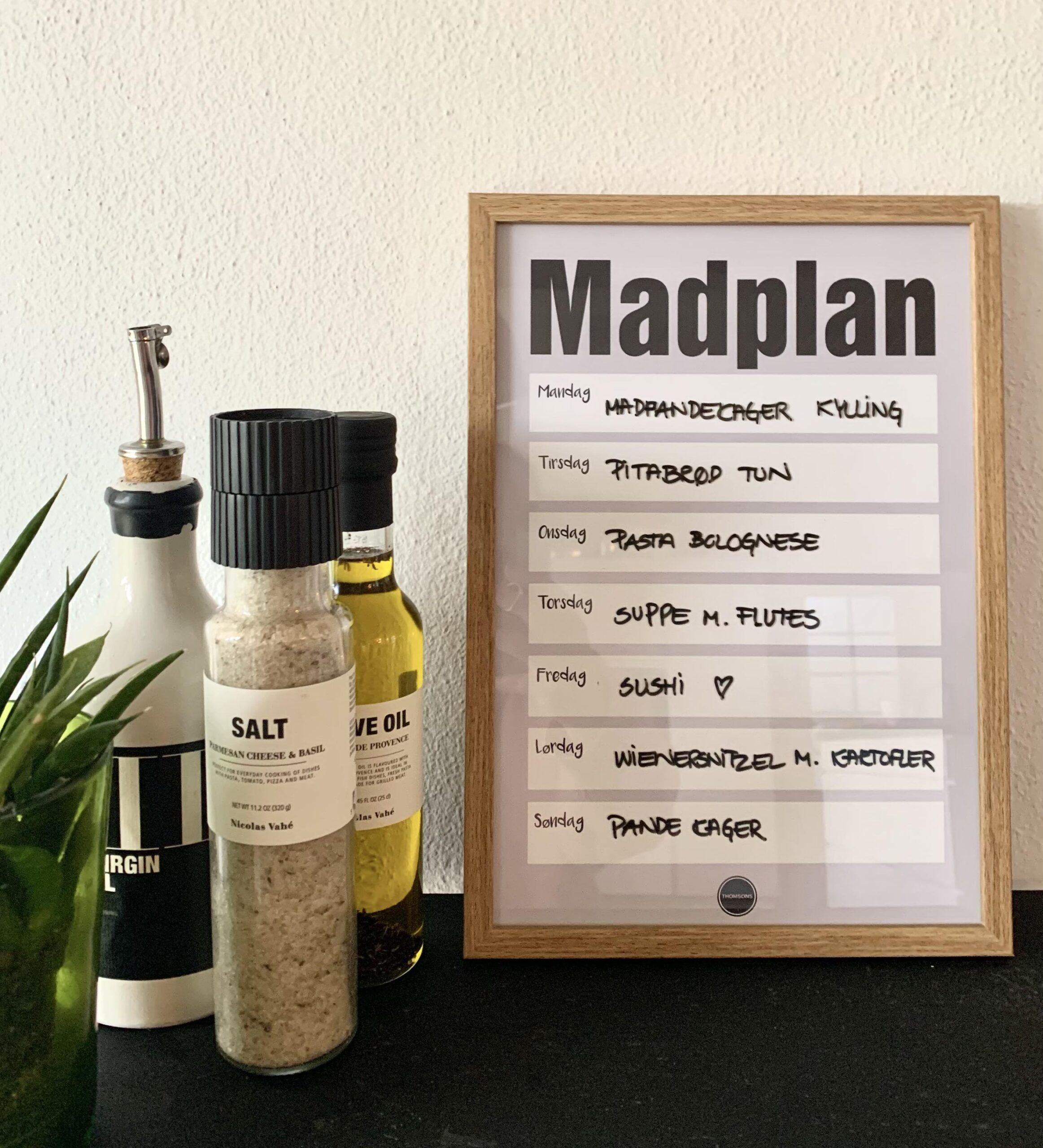 Madplan Grå Træ Ramme - Billede 3