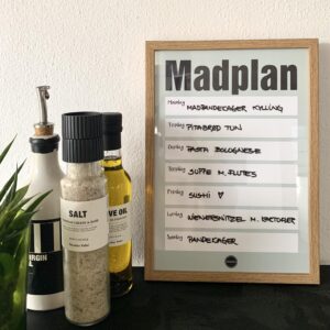 Madplan Grå Træ Ramme