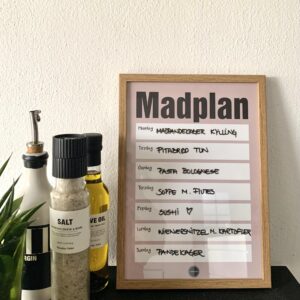 Madplan Rosa Træ Ramme
