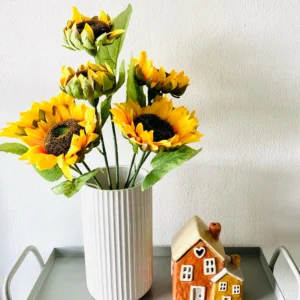 Solsikke Stilk med mange hoveder - Kunstig