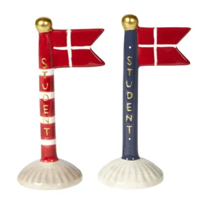 Keramik Flag Student Blå 14 cm