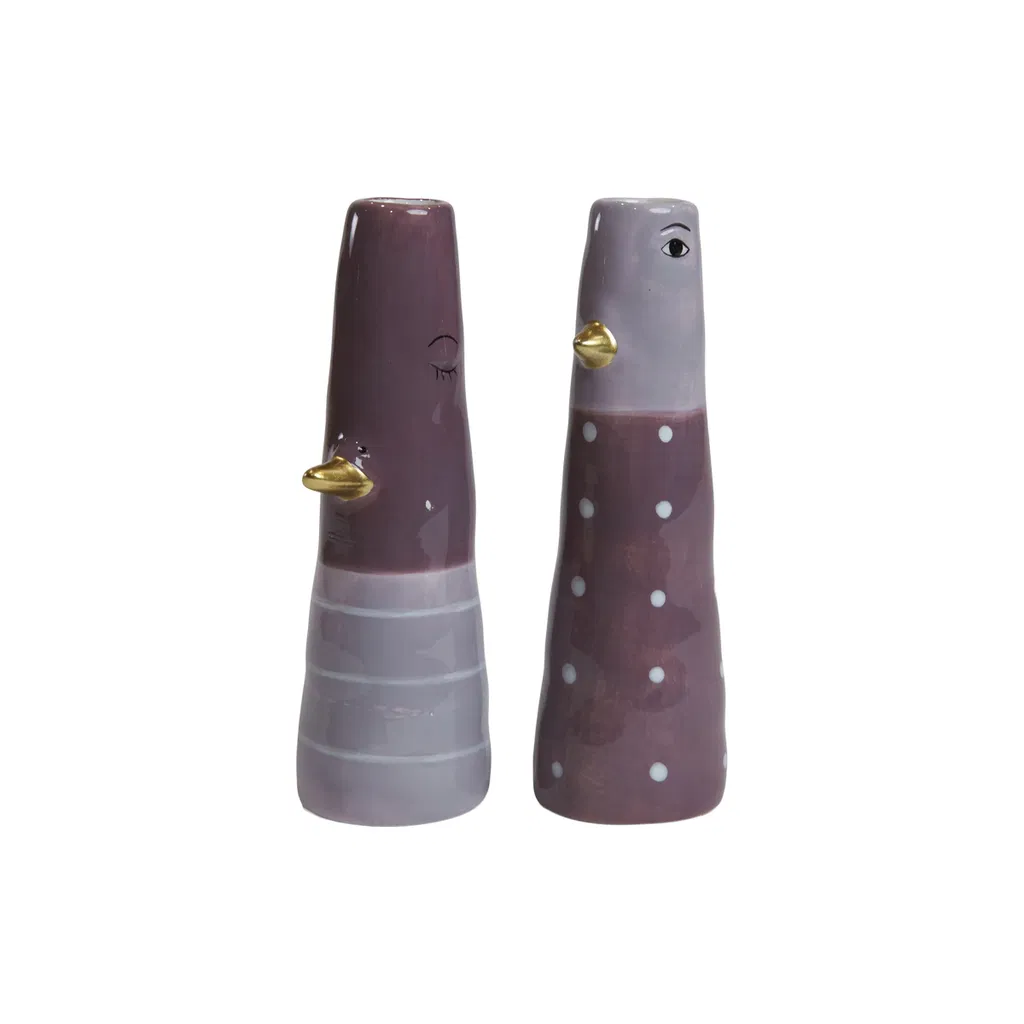 Vase And Lilla / Blomme Striber - Billede 2