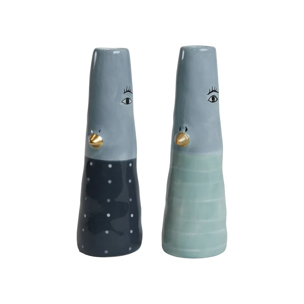 Vase And Blå / Marine Prikker - Billede 2