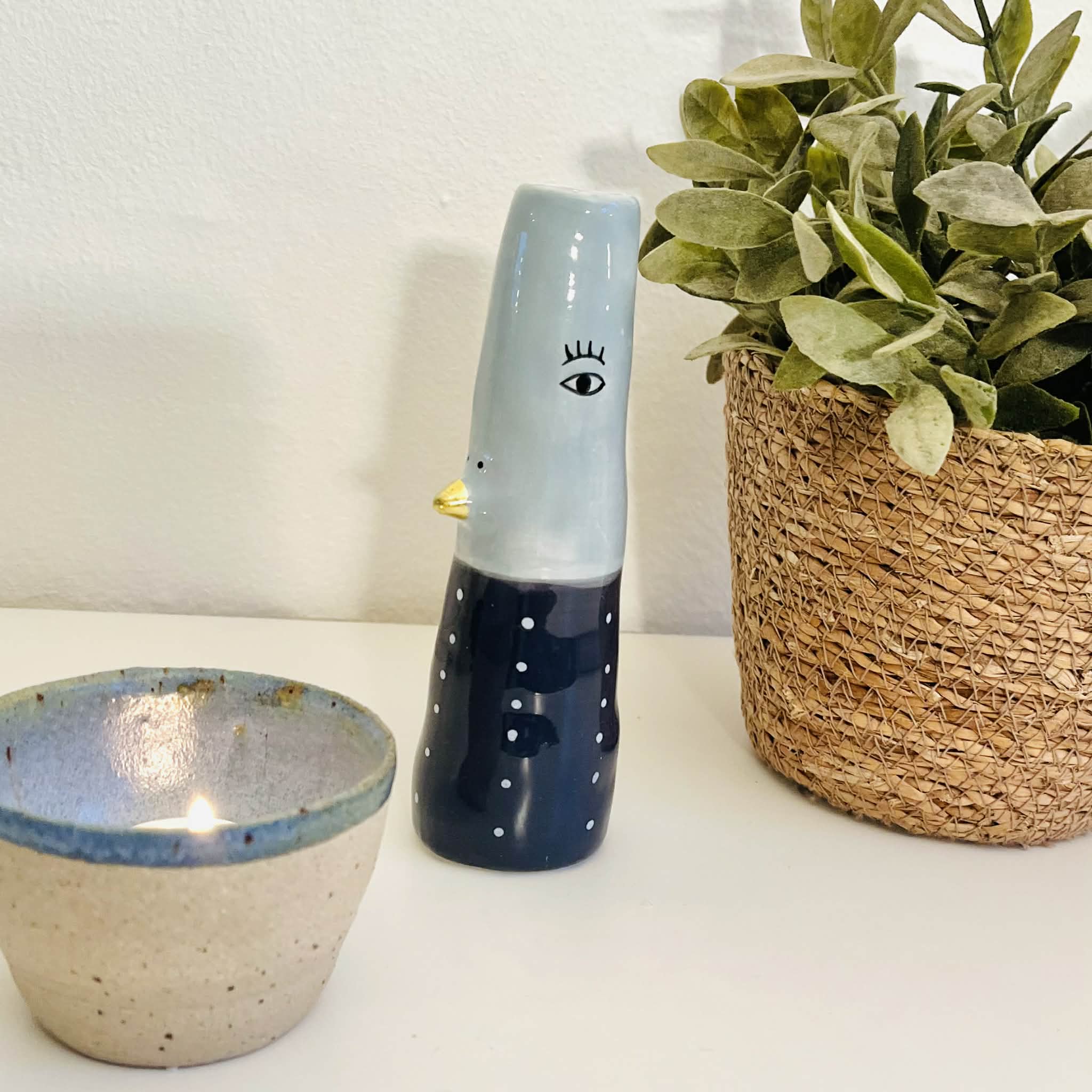 Vase And Blå / Marine Prikker - Billede 3