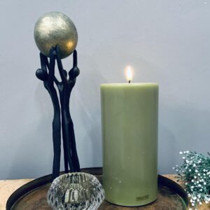 Deluxe Homeart LED Bloklys – Oliven Grøn – 20 x 10 cm