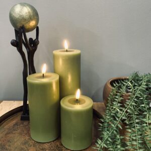 Deluxe Homeart LED Bloklys – Grøn - 20 x 7,5