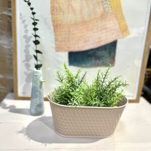 Oval Metal Potte Peach