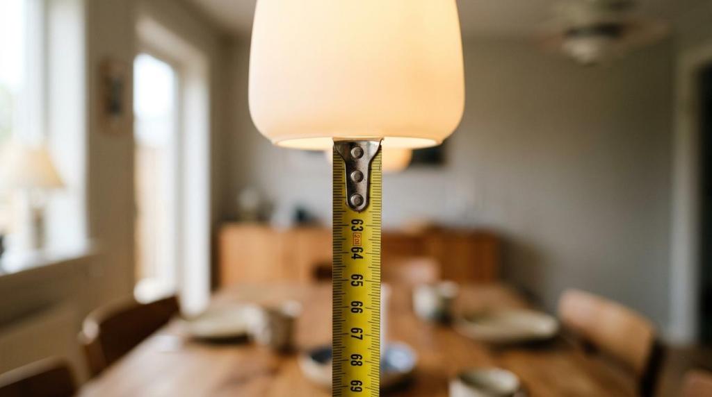 Loftlampe over spisebord: Højde, diameter og placering (simple tommelfingerregler)