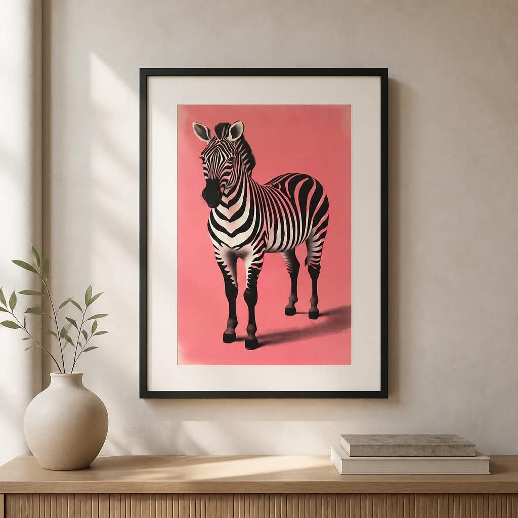Plakat Pink Zebra A3 - Billede 2